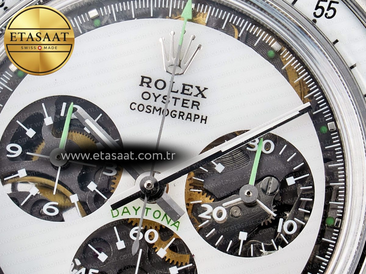Daytona SS ADGF Best Edition White Skeleton Dial on SS Bracelet SA4130 - Görsel 11
