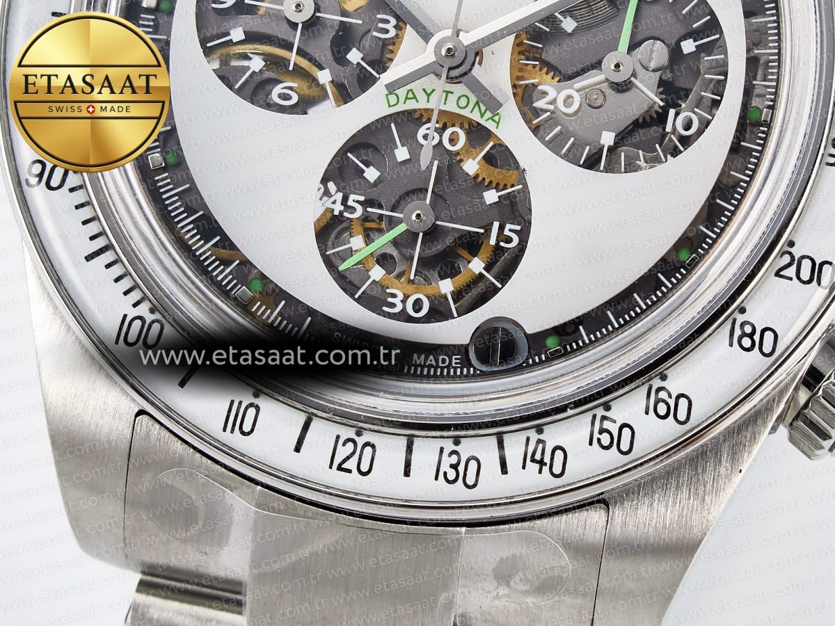 Daytona SS ADGF Best Edition White Skeleton Dial on SS Bracelet SA4130 - Görsel 13