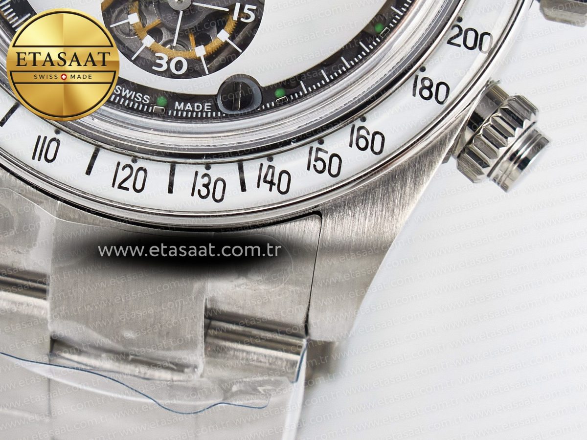 Daytona SS ADGF Best Edition White Skeleton Dial on SS Bracelet SA4130 - Görsel 14