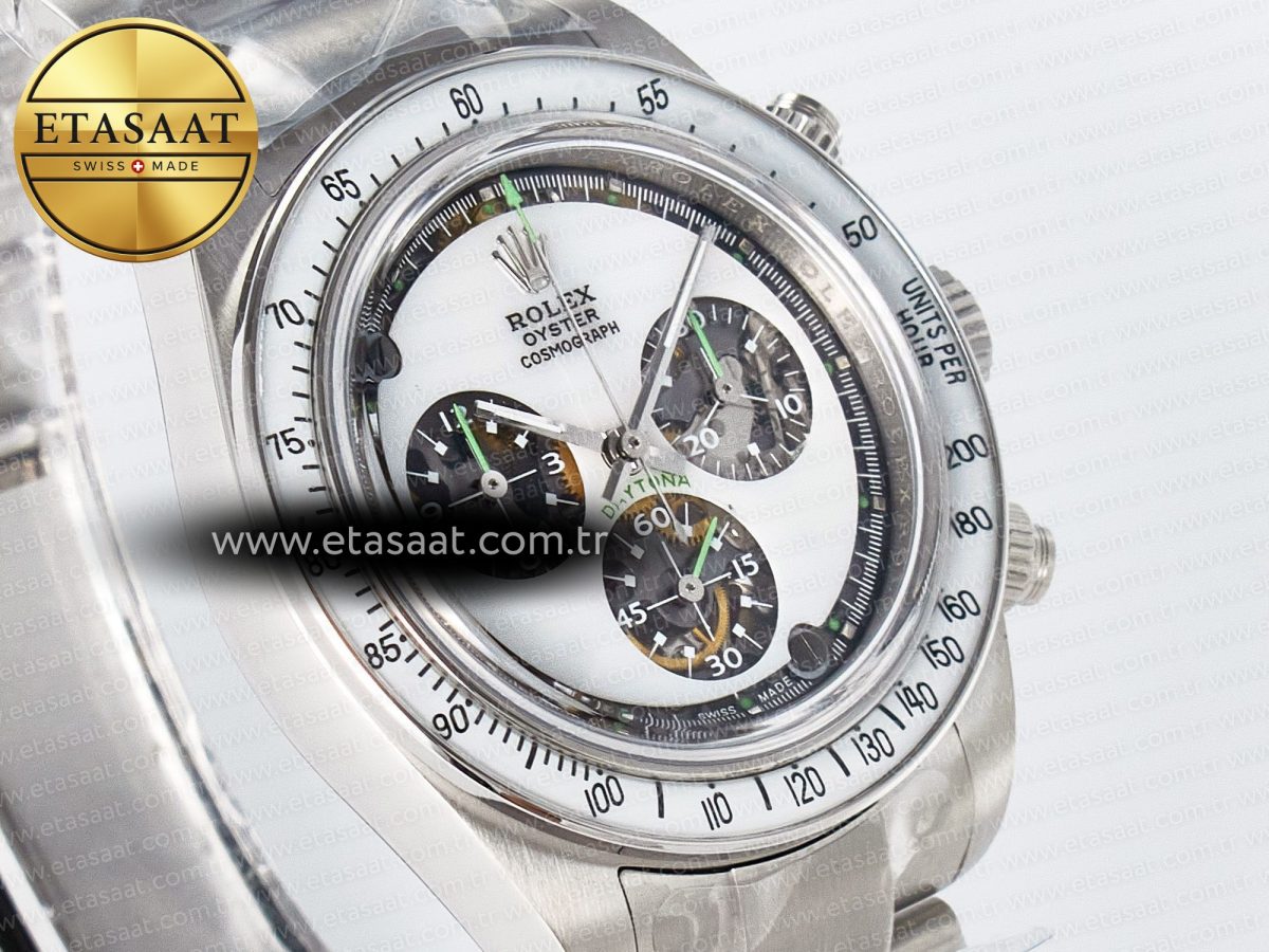 Daytona SS ADGF Best Edition White Skeleton Dial on SS Bracelet SA4130 - Görsel 5