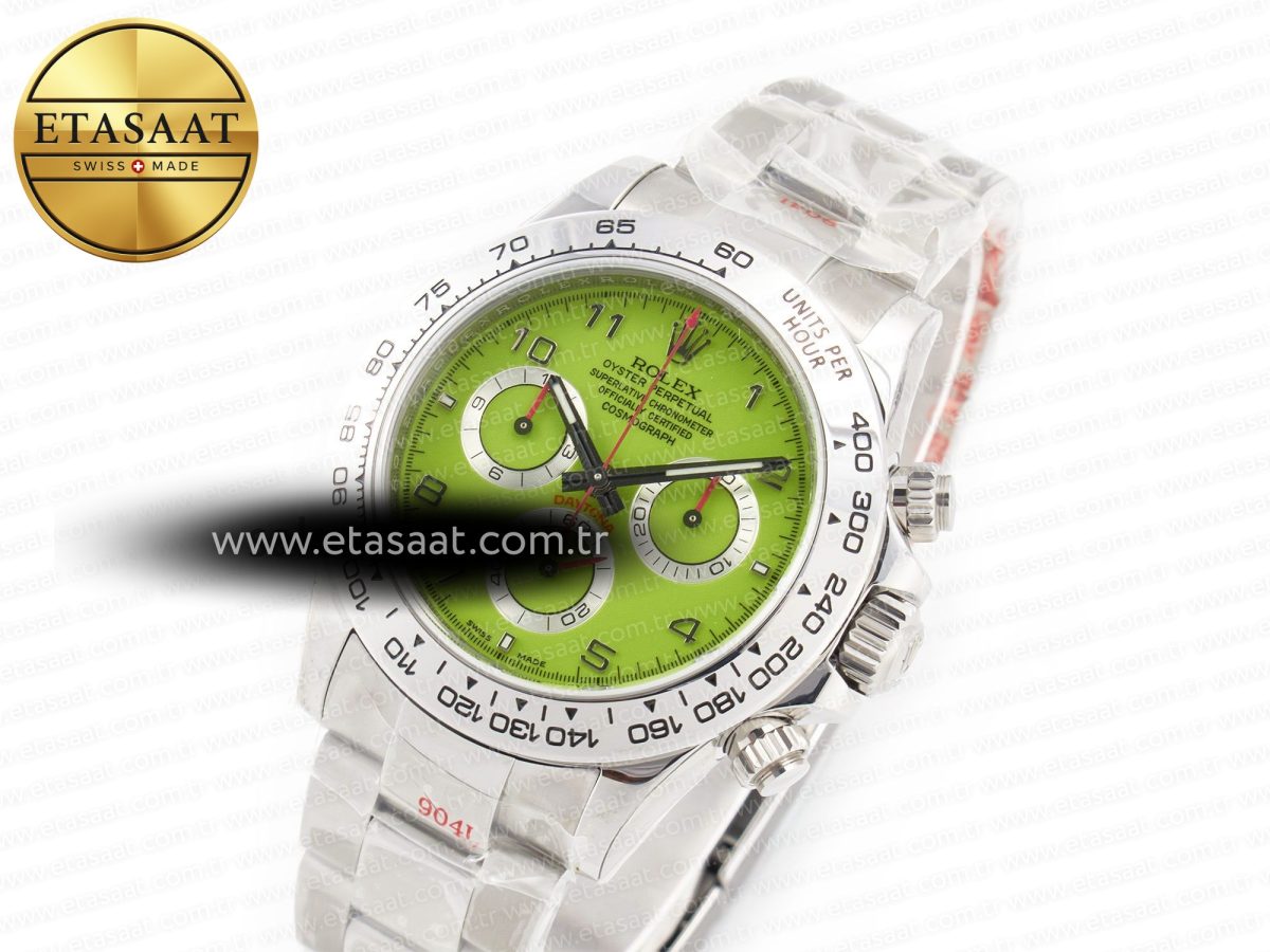 Daytona SS Bezel Noob Best Edition Green Dial Numbers Markers on SS Oyster Bracelet SA4130 - Görsel 1