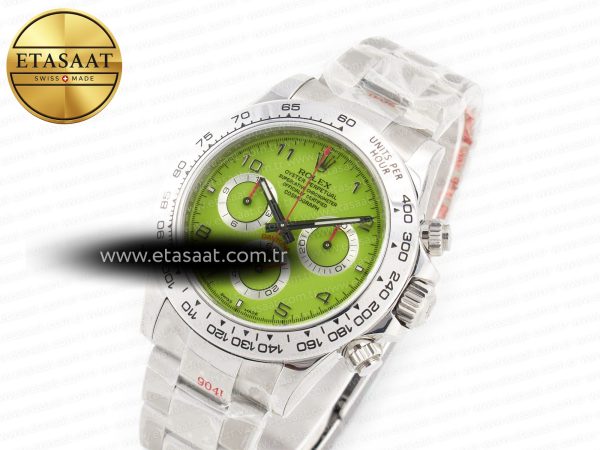 Daytona SS Bezel Noob Best Edition Green Dial Numbers Markers on SS Oyster Bracelet SA4130