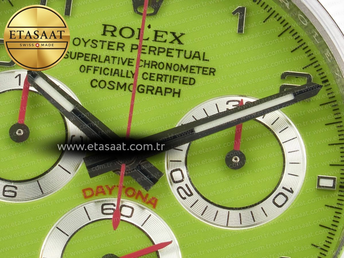 Daytona SS Bezel Noob Best Edition Green Dial Numbers Markers on SS Oyster Bracelet SA4130 - Görsel 10