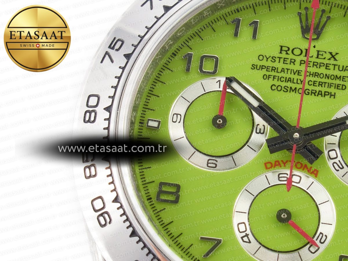 Daytona SS Bezel Noob Best Edition Green Dial Numbers Markers on SS Oyster Bracelet SA4130 - Görsel 11
