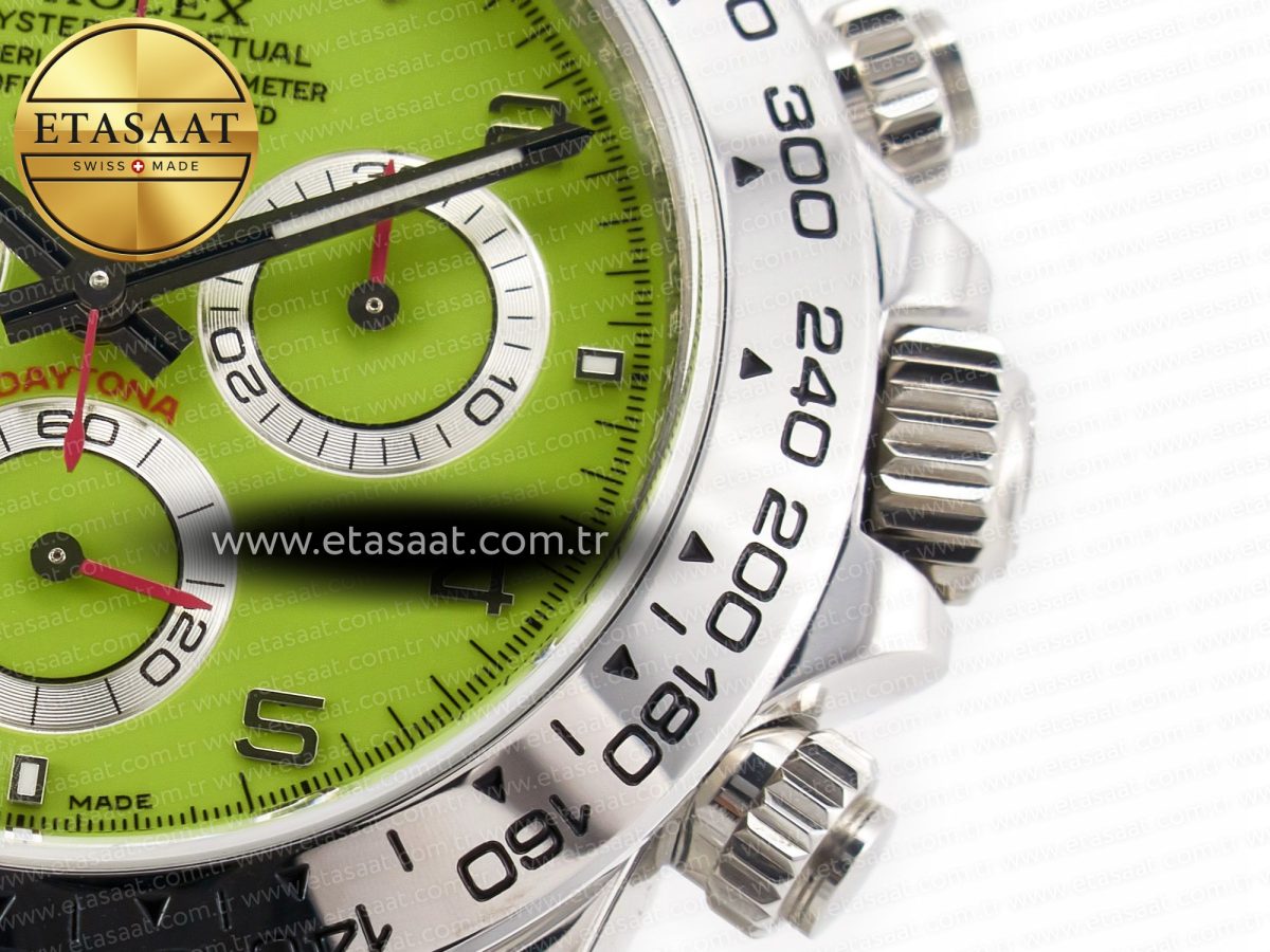 Daytona SS Bezel Noob Best Edition Green Dial Numbers Markers on SS Oyster Bracelet SA4130 - Görsel 12