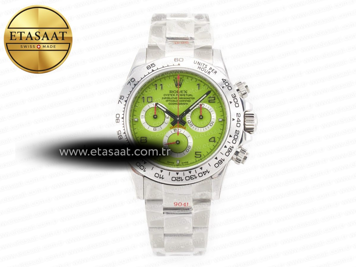 Daytona SS Bezel Noob Best Edition Green Dial Numbers Markers on SS Oyster Bracelet SA4130 - Görsel 3