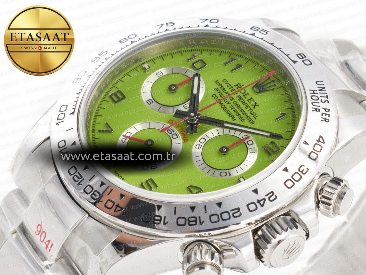 Daytona SS Bezel Noob Best Edition Green Dial Numbers Markers on SS Oyster Bracelet SA4130 - Görsel 6