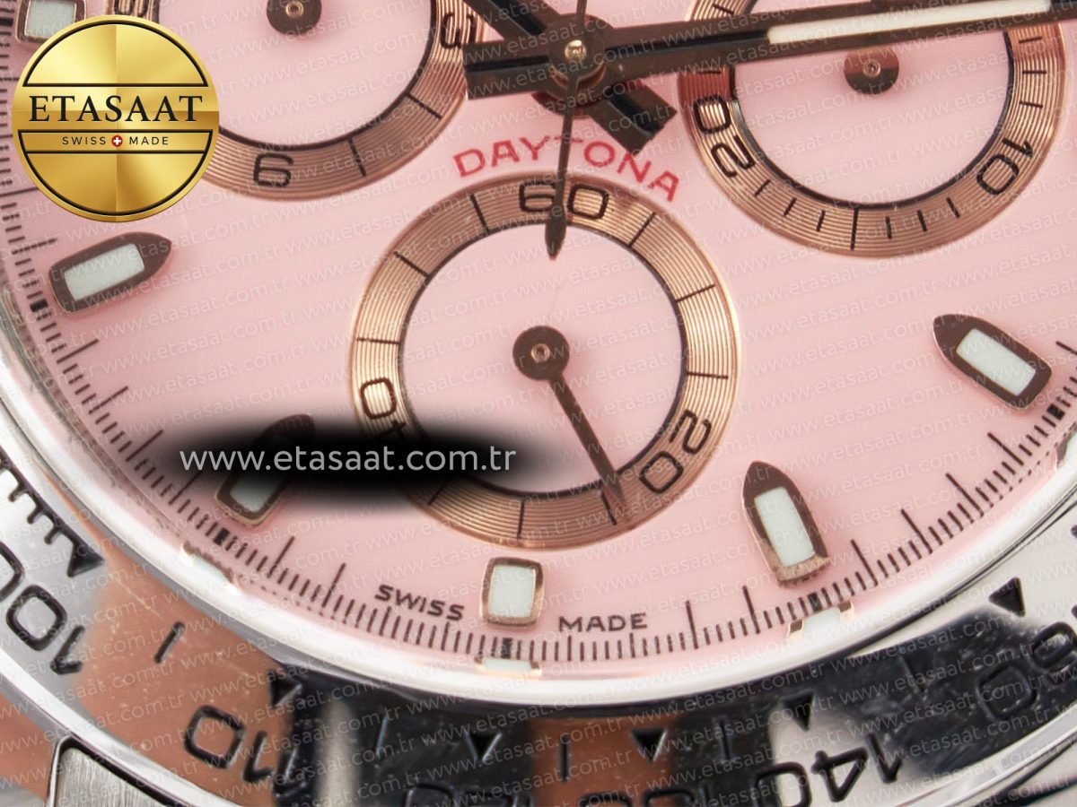 Daytona SS Bezel Noob Best Edition Pink Dial on SS Oyster Bracelet SA4130 - Görsel 11