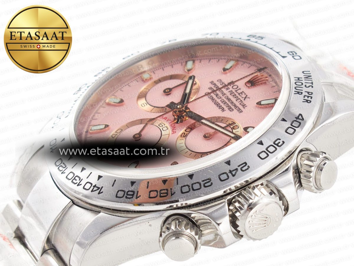 Daytona SS Bezel Noob Best Edition Pink Dial on SS Oyster Bracelet SA4130 - Görsel 6