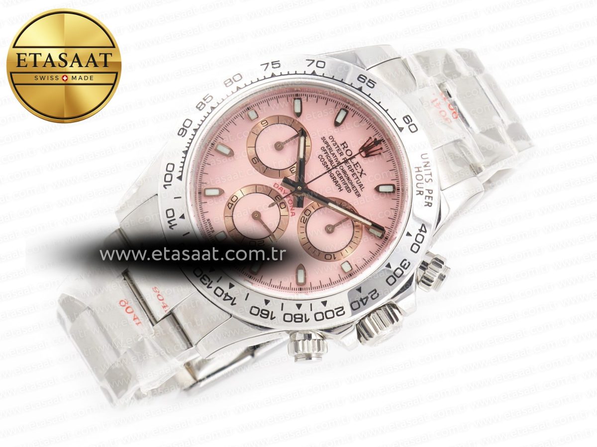 Daytona SS Bezel Noob Best Edition Pink Dial on SS Oyster Bracelet SA4130 - Görsel 8