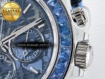 Daytona ZIF REMOULD White Carbon GETF Best Edition Blue Skeleton Dial Blue Diamonds Bezel on Blue Nylon Strap DD4802 - Görsel 11
