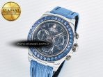 Daytona ZIF REMOULD White Carbon GETF Best Edition Blue Skeleton Dial Blue Diamonds Bezel on Blue Nylon Strap DD4802 - Görsel 2