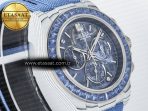 Daytona ZIF REMOULD White Carbon GETF Best Edition Blue Skeleton Dial Blue Diamonds Bezel on Blue Nylon Strap DD4802 - Görsel 5