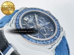 Daytona ZIF REMOULD White Carbon GETF Best Edition Blue Skeleton Dial Blue Diamonds Bezel on Blue Nylon Strap DD4802 - Görsel 7