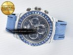 Daytona ZIF REMOULD White Carbon GETF Best Edition Blue Skeleton Dial Blue Diamonds Bezel on Blue Nylon Strap DD4802 - Görsel 9