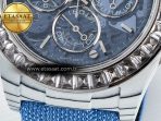 Daytona ZIF REMOULD White Carbon GETF Best Edition Blue Skeleton Dial Diamonds Bezel on Blue Nylon Strap DD4802 - Görsel 12