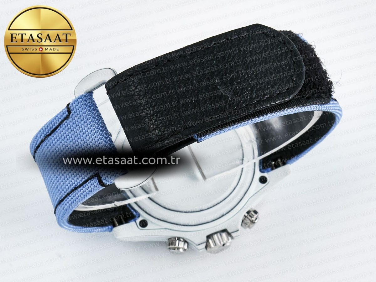 Daytona ZIF REMOULD White Carbon GETF Best Edition Blue Skeleton Dial Diamonds Bezel on Blue Nylon Strap DD4802 - Görsel 17