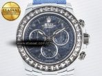 Daytona ZIF REMOULD White Carbon GETF Best Edition Blue Skeleton Dial Diamonds Bezel on Blue Nylon Strap DD4802 - Görsel 4
