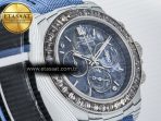 Daytona ZIF REMOULD White Carbon GETF Best Edition Blue Skeleton Dial Diamonds Bezel on Blue Nylon Strap DD4802 - Görsel 5