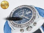 Daytona ZIF REMOULD White Carbon GETF Best Edition Blue Skeleton Dial Diamonds Bezel on Blue Nylon Strap DD4802 - Görsel 6