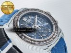 Daytona ZIF REMOULD White Carbon GETF Best Edition Blue Skeleton Dial Diamonds Bezel on Blue Nylon Strap DD4802 - Görsel 7