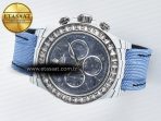 Daytona ZIF REMOULD White Carbon GETF Best Edition Blue Skeleton Dial Diamonds Bezel on Blue Nylon Strap DD4802 - Görsel 9