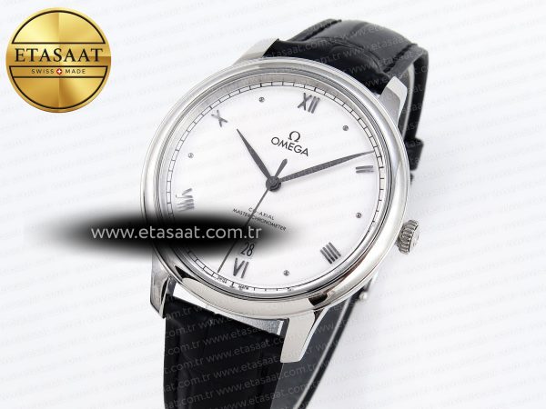 Omega De Ville Date White On Black Leather Strap A8800