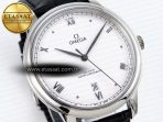 Omega De Ville Date White On Black Leather Strap A8800 - Görsel 5