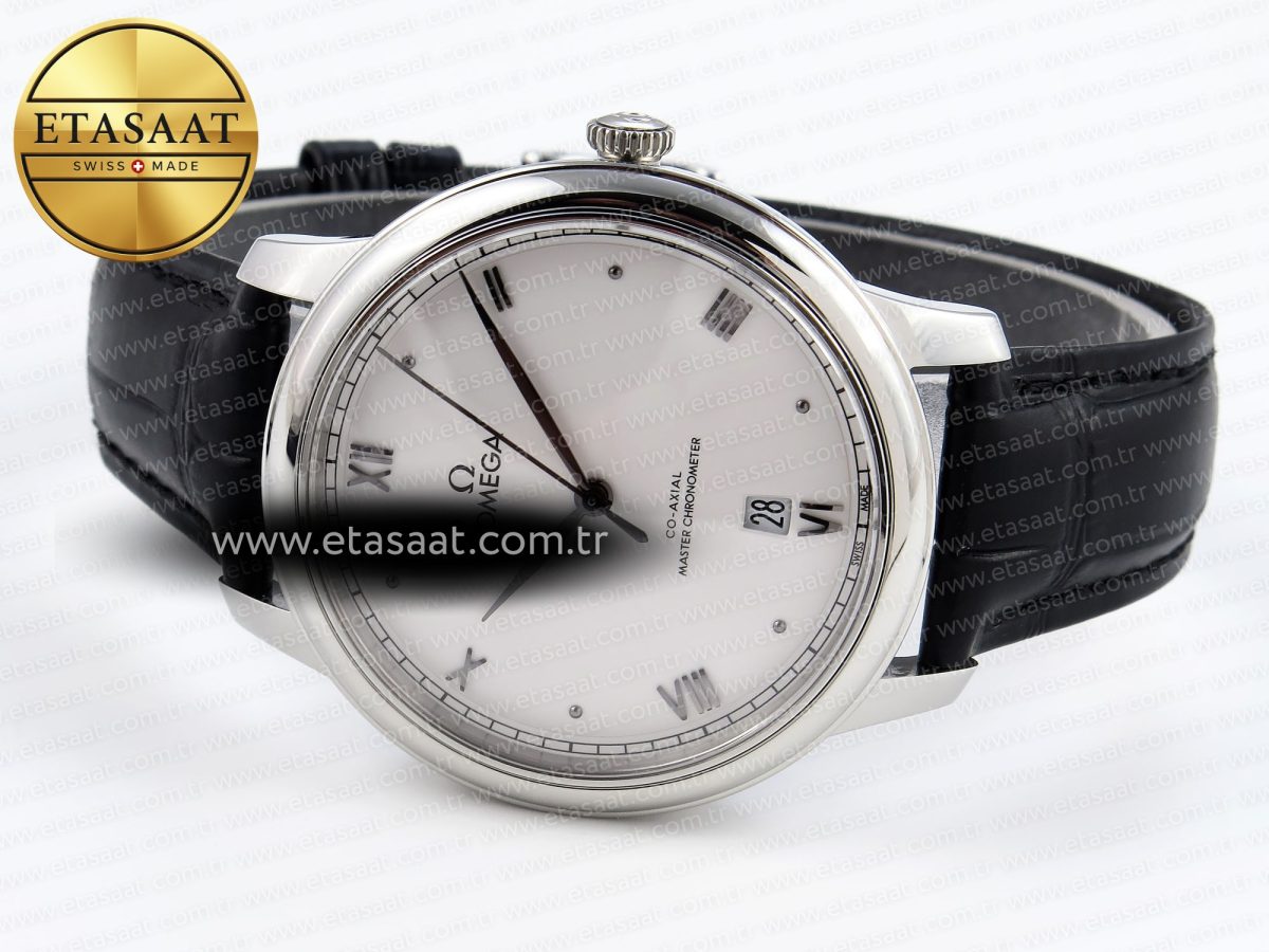 Omega De Ville Date White On Black Leather Strap A8800 - Görsel 6