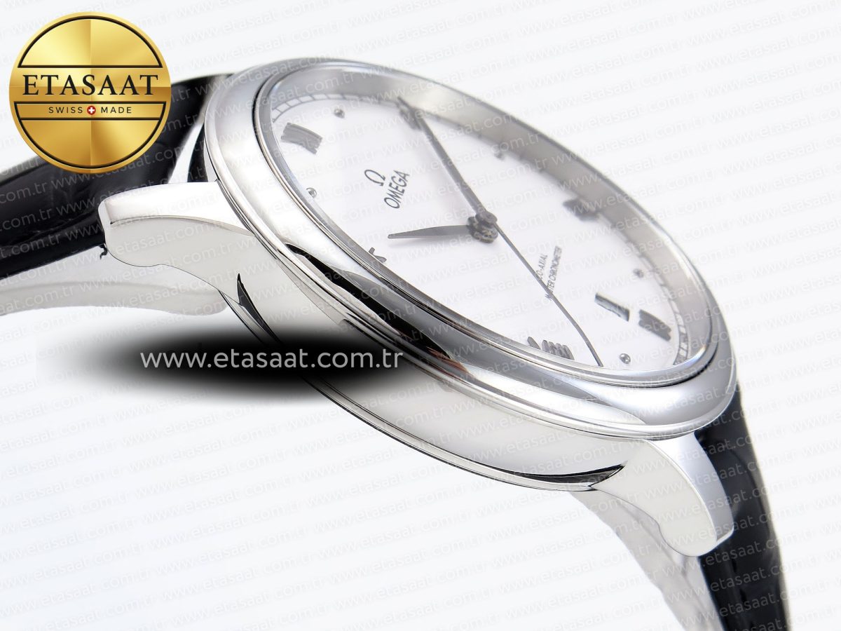 Omega De Ville Date White On Black Leather Strap A8800 - Görsel 9