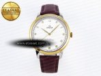 Omega De Ville Date White Diamonds Brown A8800 - Görsel 3