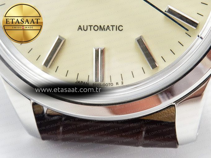 Elegance SBGR261 SS GSF 1:1 Best Edition Cream Dial on Brown Leather Strap NH34 - Görsel 13