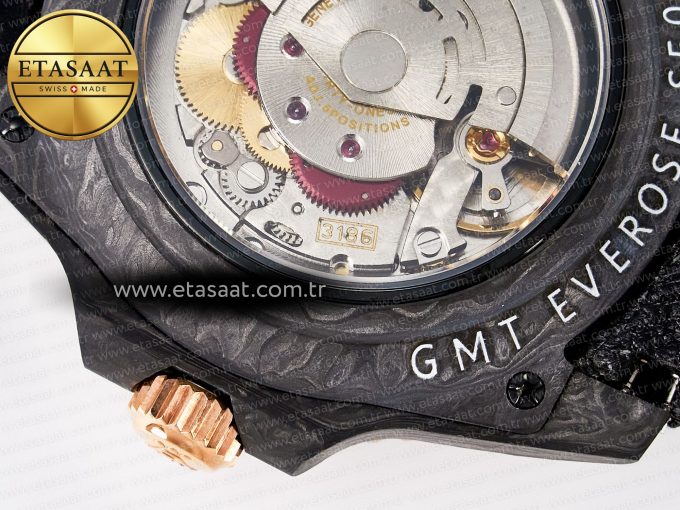 GMT Carbon DIWF Best Edition Black Carbon Dial RG Markers on Black Nylon Strap SA3186 CHS - Görsel 20