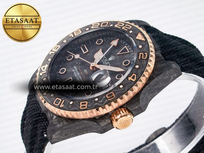 GMT Carbon DIWF Best Edition Black Carbon Dial RG Markers on Black Nylon Strap SA3186 CHS - Görsel 6