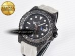 GMT Carbon DIWF Best Edition Black Carbon Dial SS Markers on White Nylon Strap SA3285 CHS V2