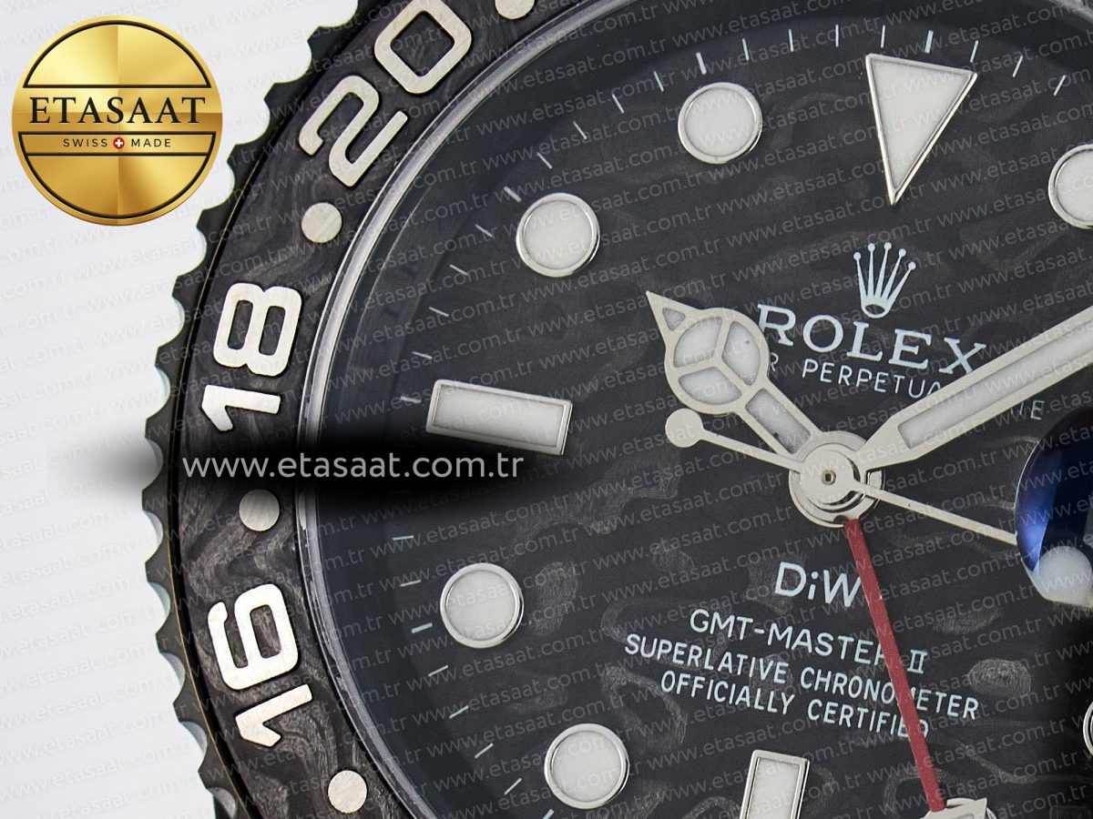 GMT Carbon DIWF Best Edition Black Carbon Dial SS Markers on White Nylon Strap SA3285 CHS V2 - Görsel 10