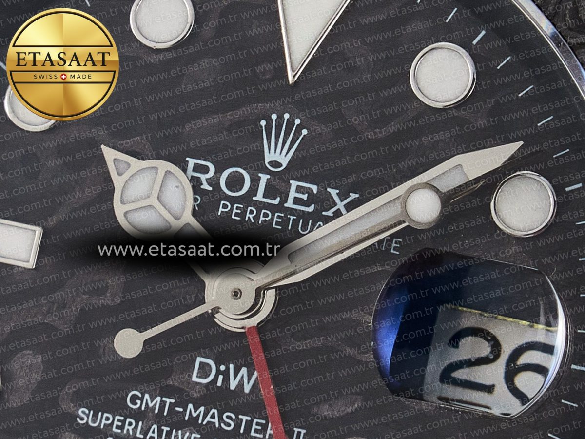 GMT Carbon DIWF Best Edition Black Carbon Dial SS Markers on White Nylon Strap SA3285 CHS V2 - Görsel 11