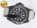 GMT Carbon DIWF Best Edition Black Carbon Dial SS Markers on White Nylon Strap SA3285 CHS V2 - Görsel 9
