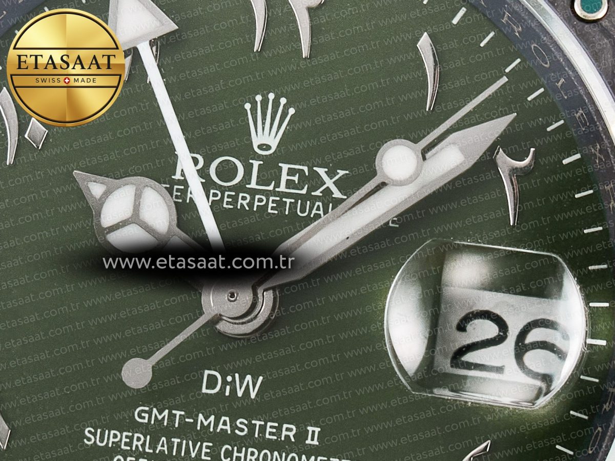 GMT Carbon DIWF Best Edition Green Arabic Dial on Green Nylon Strap SA3186 CHS - Görsel 11