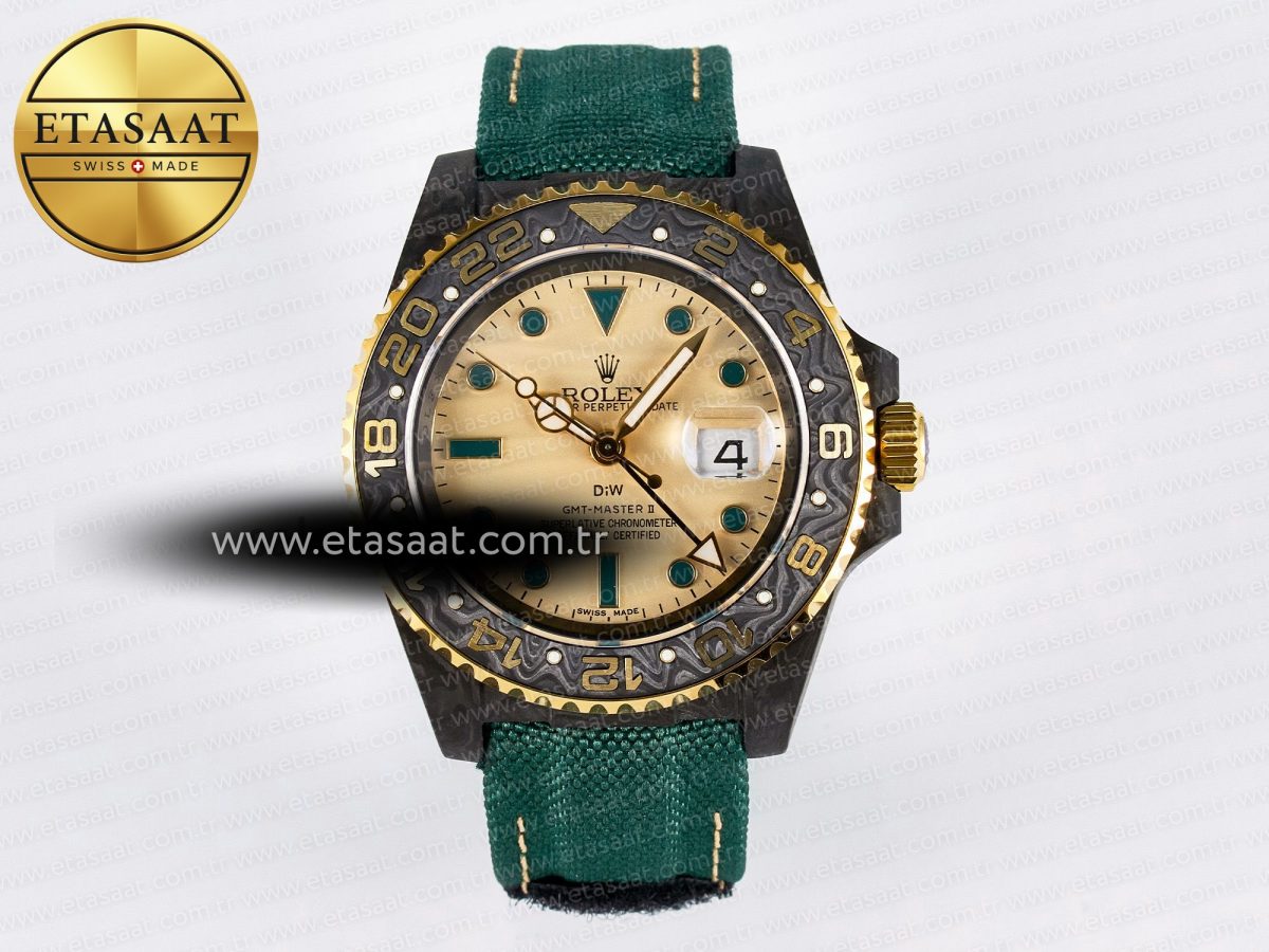 GMT Carbon DIWF Best Edition Yellow Dial on Green Nylon Strap SA3285 CHS V2 - Görsel 3