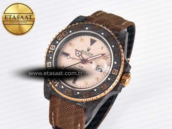 GMT Carbon DIWF Best Edition Yellow Roman Dial on Brown Nylon Strap SA3285 CHS V2