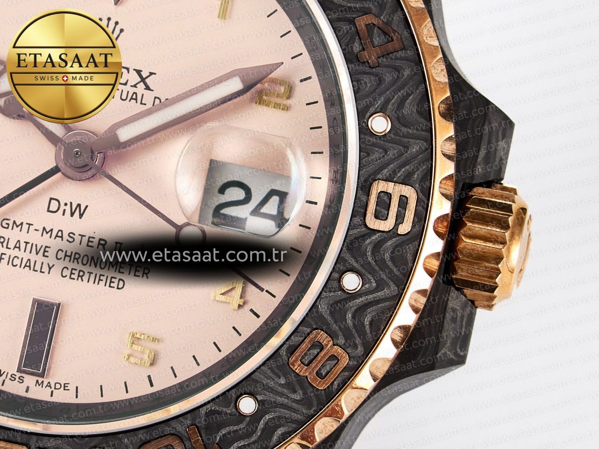 GMT Carbon DIWF Best Edition Yellow Roman Dial on Brown Nylon Strap SA3285 CHS V2 - Görsel 12