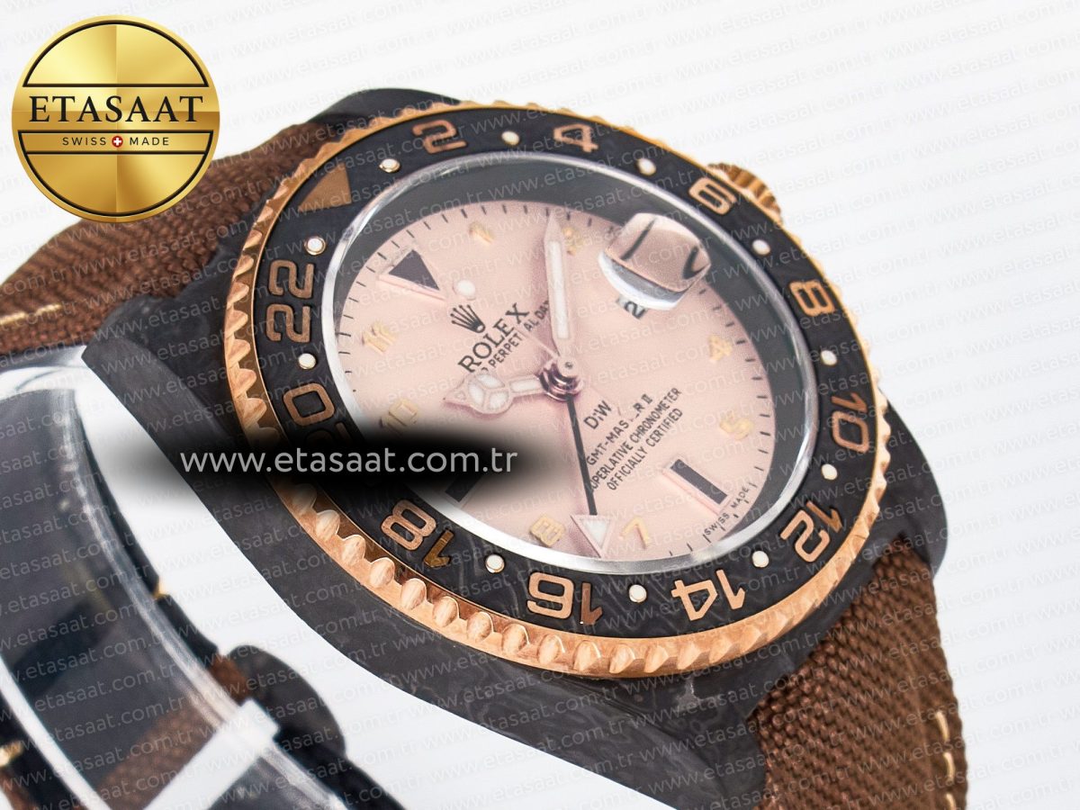 GMT Carbon DIWF Best Edition Yellow Roman Dial on Brown Nylon Strap SA3285 CHS V2 - Görsel 7