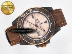 GMT Carbon DIWF Best Edition Yellow Roman Dial on Brown Nylon Strap SA3285 CHS V2 - Görsel 8