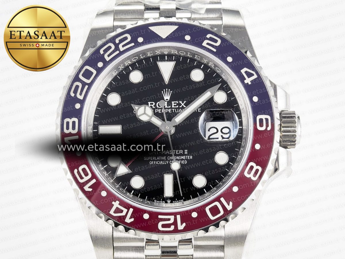GMT-Master II 126710 BLRO Blue/Red Ceramic 904L ARF 1:1 Best Edition on Jubilee Bracelet SH3285 V3 - Görsel 4
