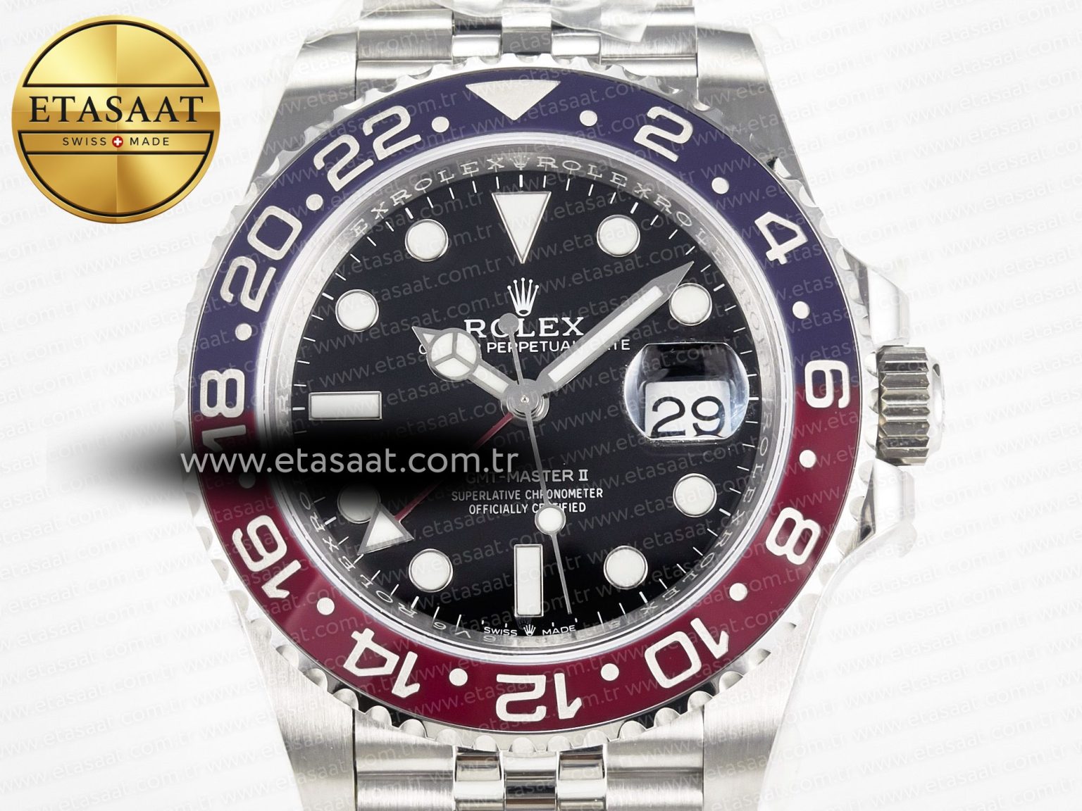 GMT-Master II 126710 BLRO Blue/Red Ceramic 904L ARF 1:1 Best Edition on Jubilee Bracelet SH3285 V3 - Görsel 4