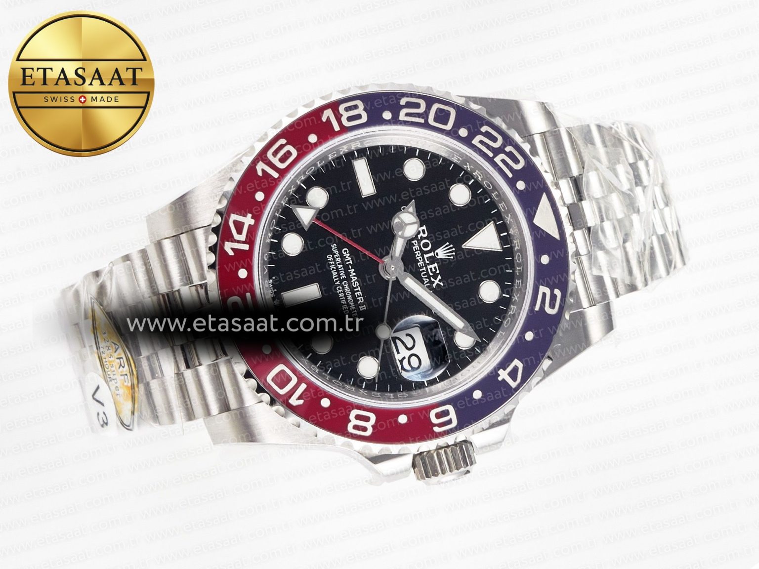 GMT-Master II 126710 BLRO Blue/Red Ceramic 904L ARF 1:1 Best Edition on Jubilee Bracelet SH3285 V3 - Görsel 9