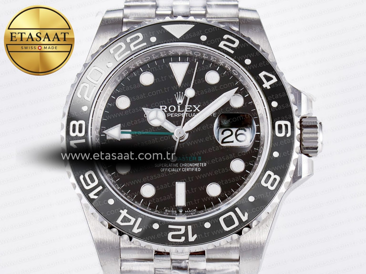 GMT-Master II 126710 GRNR Black/Gray Ceramic 904L Steel ARF 1:1 Best Edition on Jubilee Strap SH3285 - Görsel 4