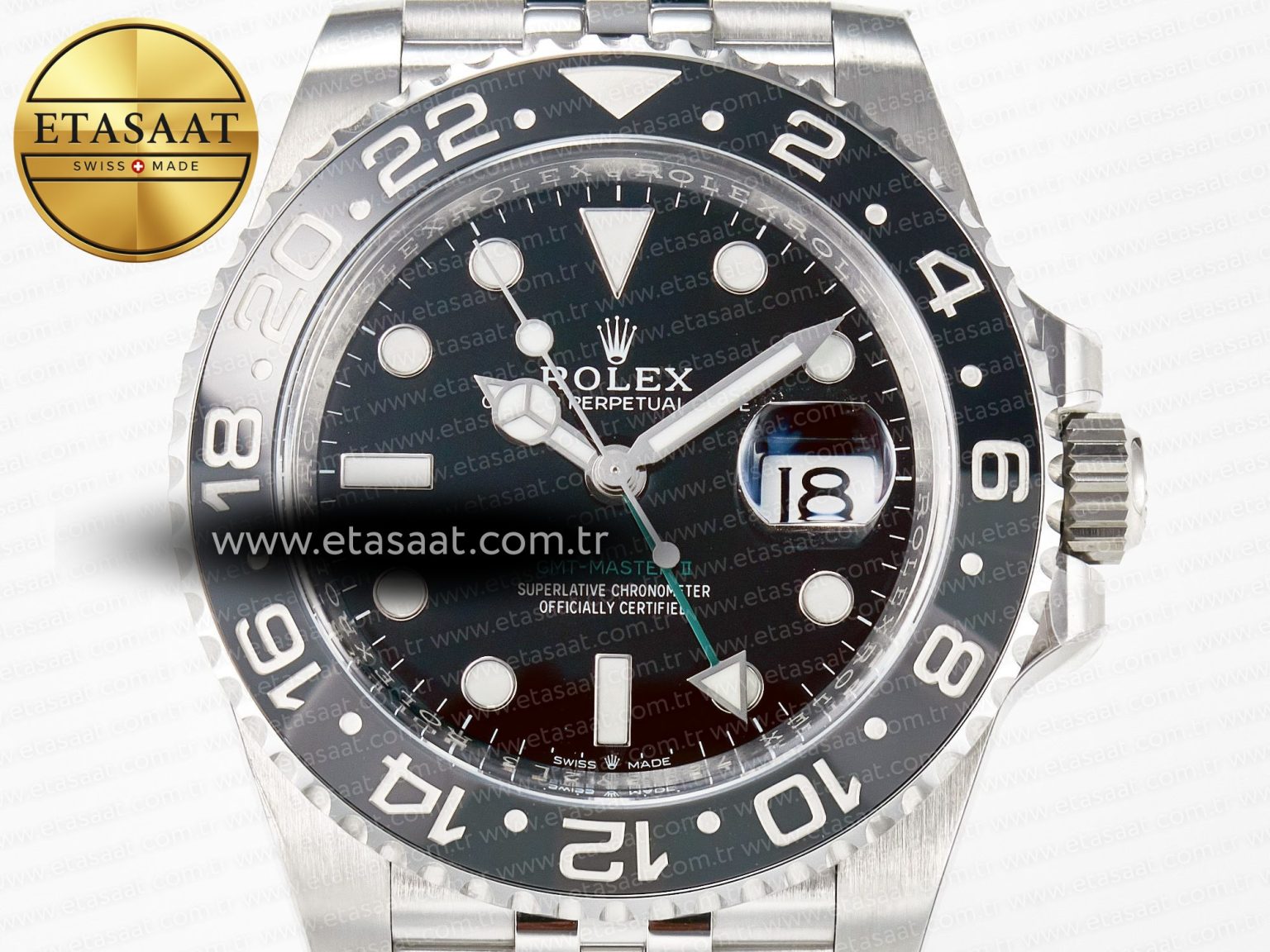 GMT-Master II 126710 GRNR Black/Gray Ceramic 904L Steel Clean 1:1 Best Edition on Jubilee Strap DD3285 - Görsel 4