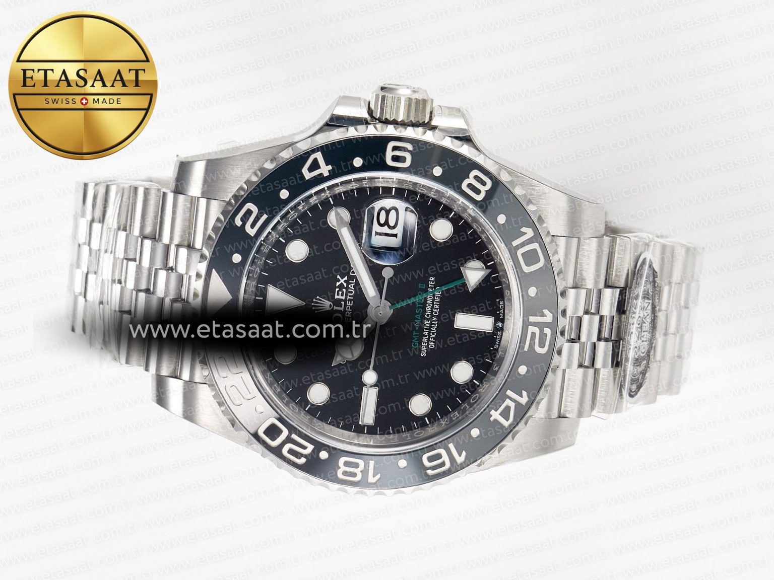 GMT-Master II 126710 GRNR Black/Gray Ceramic 904L Steel Clean 1:1 Best Edition on Jubilee Strap DD3285 - Görsel 9